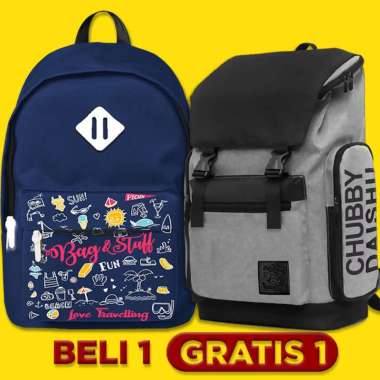 TAS RANSEL SEKOLAH -BELI 1 GRATIS 1- FUN RANSEL PRINTING ANAK + GRATIS 1 CHUBBY TAS WARNA ACAK PAKET