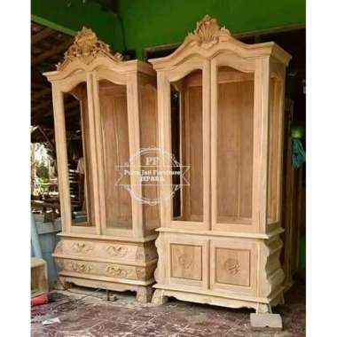 Mebel Asli Jepara Lemari Hias Pajangan Jati Almari Sekat Ruangan Ukir
