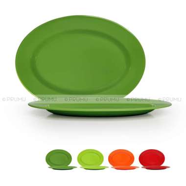Piring Oval Melamin 9 inch - Piring Saji - Piring Panjang - Piring Lodor - Golden Dragon P0309 Hijau