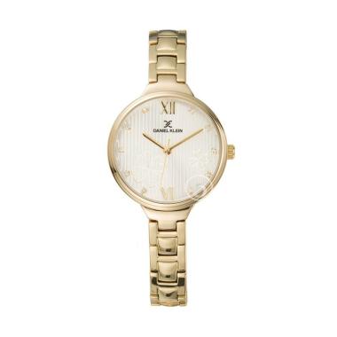Daniel Klein Premium DK11957 Flower Pattern Dial Jam Tangan Wanita [Original] Gold