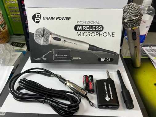PROFESIONAL MICROPHONE WIRELESS & KABEL MIC BRAIN POWER BP-08
