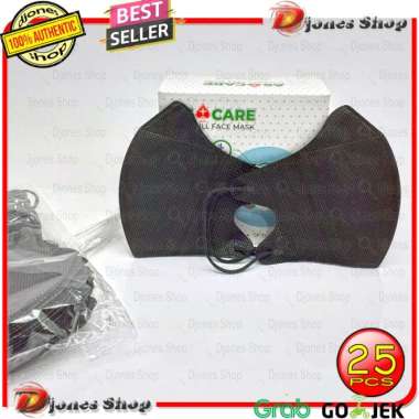 25PCS MASKER DUCKBILL AS CARE 3PLY MASK / duckbill ascare face mask HITAM