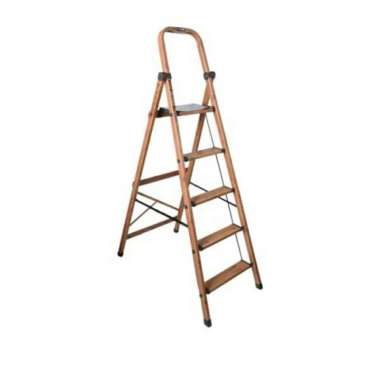 Fixsteps Tangga Lipat Aluminium Slim 5Step 1.6Meter Motif Kayu