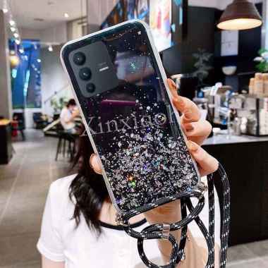 Luxury Blink Lanyard Case Vivo V23 / V23 Pro 5G V23 Pro Hitam