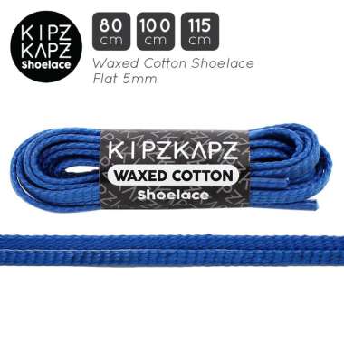 KIPZKAPZ WS50 Tali Sepatu lilin / Waxed Cotton Flat Shoelace [5mm] 100 cm Blue