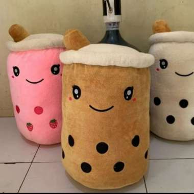 Boneka Boba LED Menyala Tinggi 45cm / Boneka Boba Milk Tea / Bantal