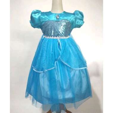 Gaun princess usia 3-12 tahun dress Frozen anak baju pesta anak perempuan gaun karakter anak cewek d