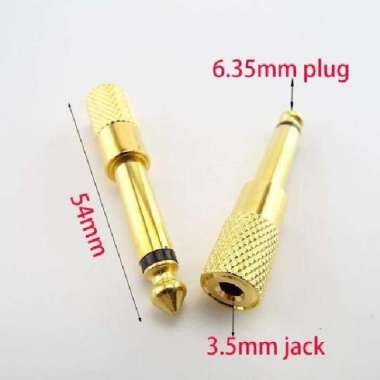Converter Jack Aux 3.5mm To Jack Mic 6.5mm Mono Gold