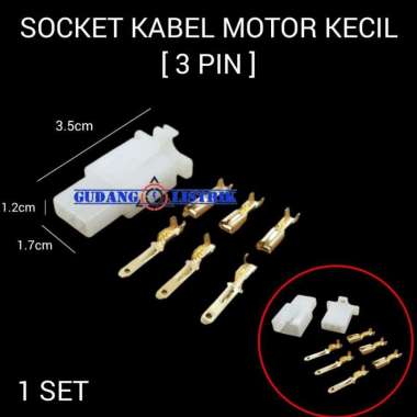 Socket Kabel Motor Socket Scun Connector Cable 3 Pin Kecil