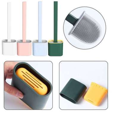 oem Sikat Toilet Gagang Panjang Silikon / Sikat WC Silikon Multicolor