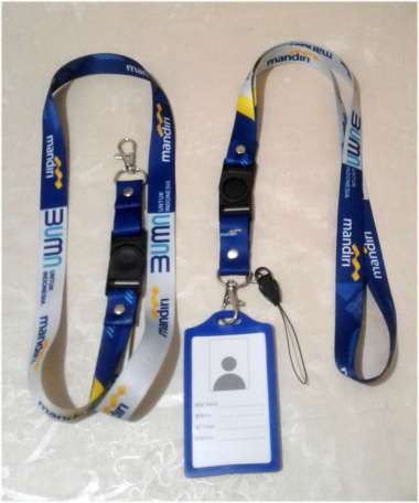 BANK MANDIRI-Lanyard Printing Gantungan Id Card-Strap (Paket Lengkap)