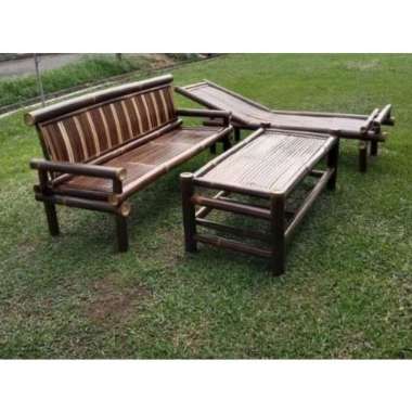 Kursi malas dan bangku dari bambu hitam