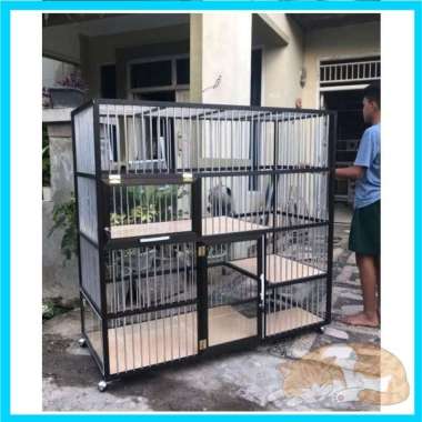 Kandang Kucing Aluminium 2 Pintu Tingkat Minimalis Kekinian Murah