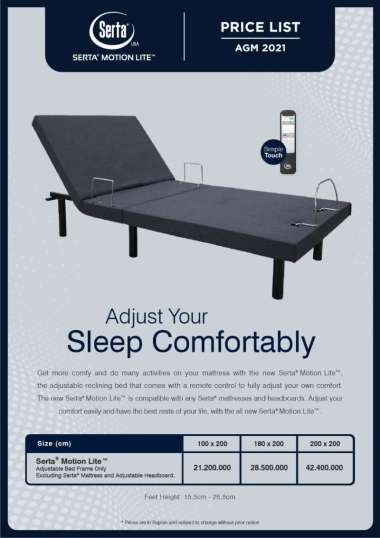 SERTA Motion Lite - Adjustable Bed - Mattress Bedframe 200 x 200