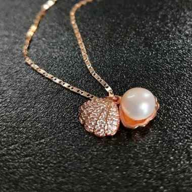 Kalung Model Kerang Mutiara Asli Mutiara Air Tawar Mutiara Lombok Ori