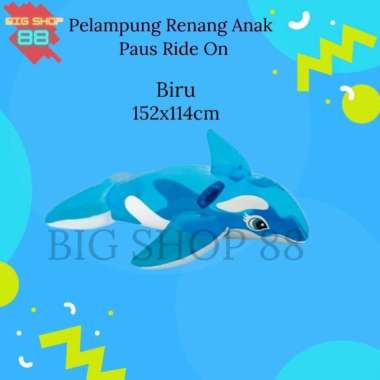 PELAMPUNG RENANG PAUS BAN RENANG PAUS INTEX WHALE RIDE ON BIRU
