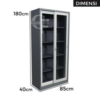 Lemari arsip 2 pintu sliding kaca