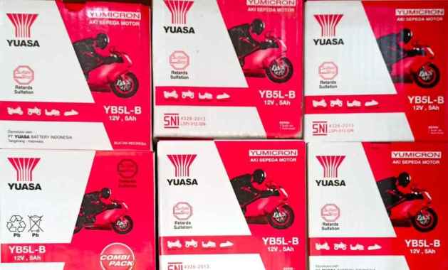 AKI MOTOR YAMAHA JUPITER Z YUASA YB5L-B YUASA BASAH 12V 5AH