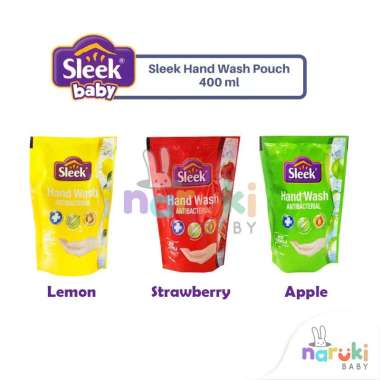 Sleek Hand Wash Lemon Strawberry Apple Pouch 400ml Refill Strawberry