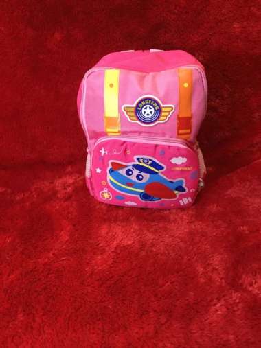 tas anak perempuan sekolah tk paud pesawat