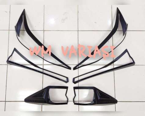 ALL NEW AVANZA VELOZ 2022 PAKET GARNISH LIS LAMPU DEPAN BELAKANG LIST COVER HITAM