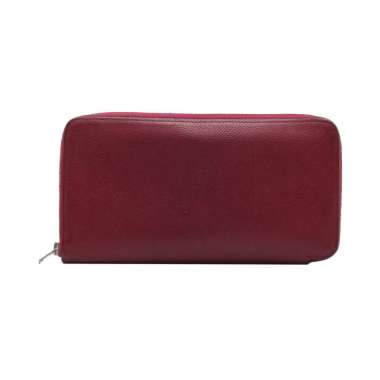 SECOND CHANCE I11736C Preloved Hermes Silk In Wallet in Rubis