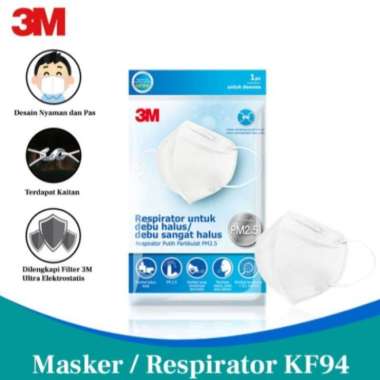 3M masker respirator untuk debu halus KF94 Multicolor