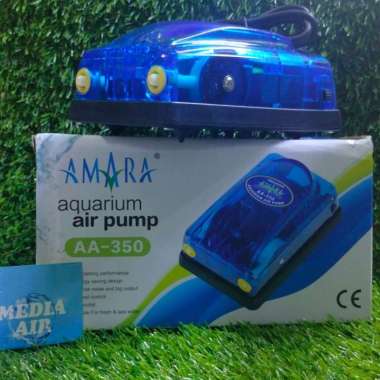pompa mesin aerator gelembung udara AMARA AA-350 aquarium 2 lubang ORIGINAL 100 % Multicolor