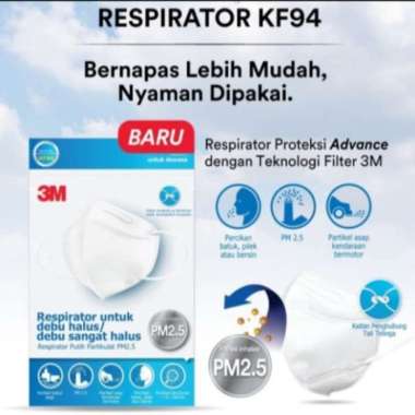 3M masker respirator untuk debu halus KF94 Multicolor