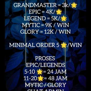 JASA JOKI MOBILE LEGENDS BANG BANG ALL TIER EPIC