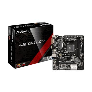 ASRock A320M HDV [AM4/ AMD Promontory A320/ DDR4/ SATA3] Hitam