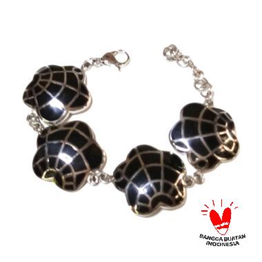 Vee Titanium Batu Giok Laba-Laba Gelang Terapi Kesehatan Wanita hitam
