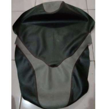 KULIT JOK SUPRA X125 OLD/sarung jok motor honda supra x125 double dist model Xride abu hitam