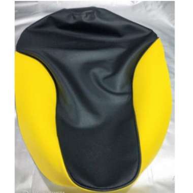 KULIT JOK SUPRA X125 OLD/sarung jok motor honda supra x125 double dist kuning hitam