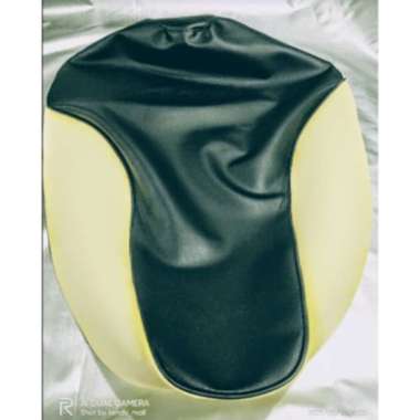 KULIT JOK SUPRA X125 OLD/sarung jok motor honda supra x125 double dist cream hitam