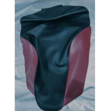 KULIT JOK SUPRA X125 OLD/sarung jok motor honda supra x125 double dist maron hitam