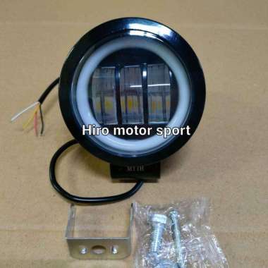 Lampu Led Daymaker Bulat 3 Lensa Blue