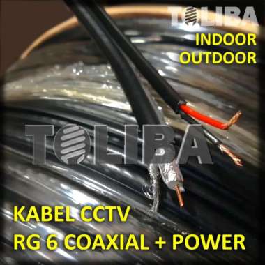 kabel cctv rg6 + power / kabel coaxial RG-6+p / meteran untuk cctv