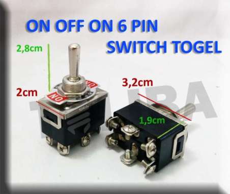 saklar togel/ toggle/ switch togel 6 pin 6kaki besar on off on