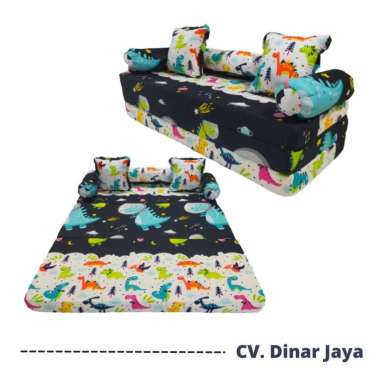 Sofabed Kasur Lipat Busa Tebal Sofa Bed Kursi Tamu Minimalis Karakter Dinosaurus