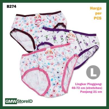 B274 CD Cewek Bayi L Putih Sablon Motif Celana Dalam Baby Pants GN SNI