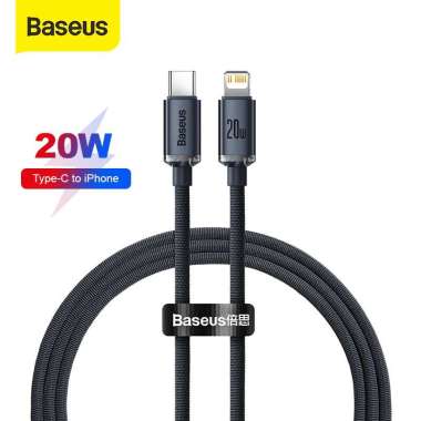KABEL DATA IPHONE BASEUS CABLE TYPEC TO LIGHTNING FAST CHARGING PD 20W Hitam