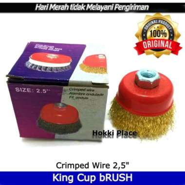 CUP BRUSH 2,5" INCH BAJA KUNING SIKAT KAWAT MANGKOK HIGH QUALITY