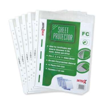 folio pp pocket / sheet protector f4 INTER X