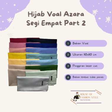 Hijab Voal Azara Segi Empat Polos Part. 2 Navy