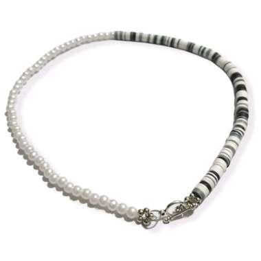 Moana Summer Bohemian Clay Pearl Korean Necklace Kalung Ethnic Korea Boho Etnik Monochrome