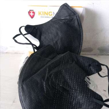 MASKER DUCKBILL DEWASA/ 4PLY /KINGMASK EMBOS/EARLOOP isi 25pcs hitam