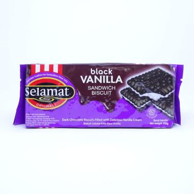 Promo Harga Selamat Sandwich Biscuits Black Vanilla 102 gr - Blibli