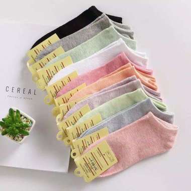 kaos kaki korea - kaos kaki tebal motif garis -kaos kaki wanita Polos