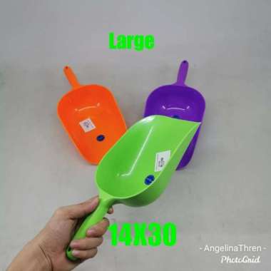 Skop es Batu Plastik Large - sekop tepung & beras plastik Hijau